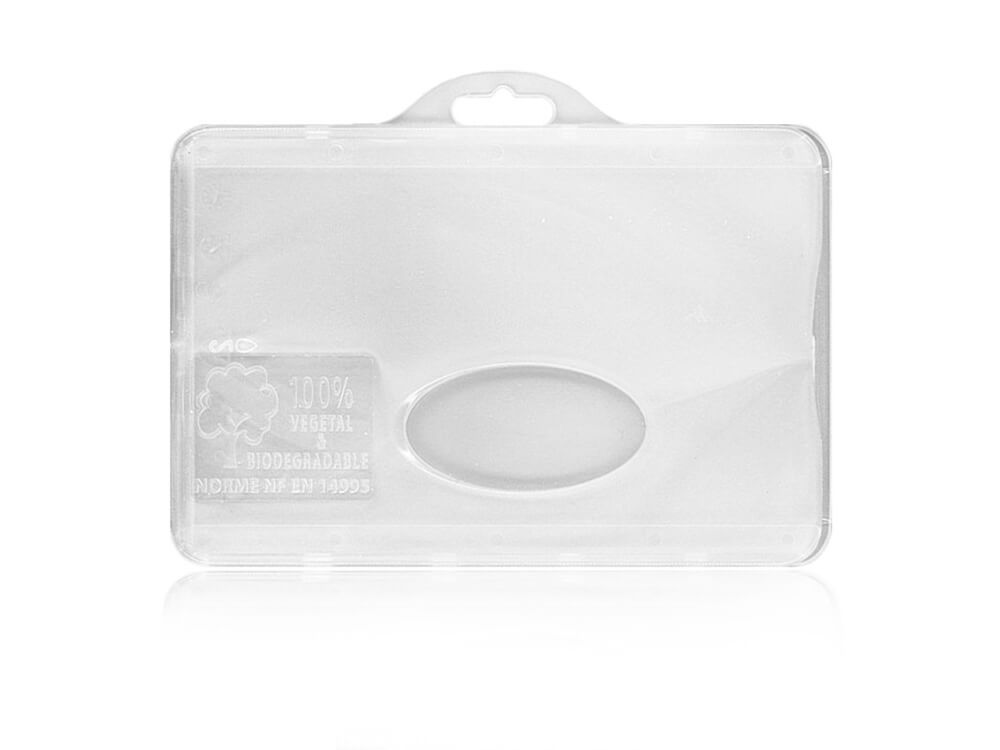 Porte-badge en plastique biodégradable pour 1 carte – horizontal