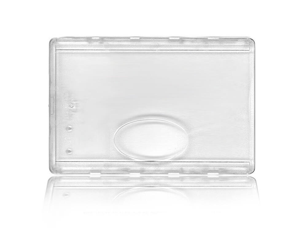 Lot de 6 protège-cartes 10,2 x 7,6 cm en vinyle transparent avec lanière  pour carte d'identité de style horizontal transparent double face  transparent (vert foncé)