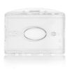 Porte-badge double rigide transparent avec attache horizontale face avant